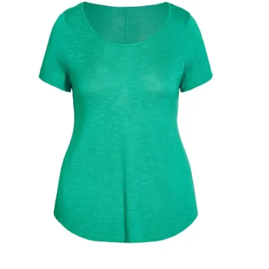 Women's Plus Size Slub Tee - jade | EVANS image {2}