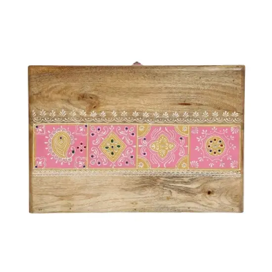 Fullen Handcrafted Boho 2 Drawer Mango Wood Nightstand Natural - Christopher Knight Home image {5}