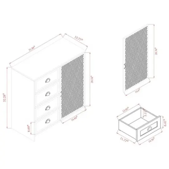Connell Two-Tone Wood and Metal Sideboard Buffet Natural Brown/Black - Baxton Studio image {9}