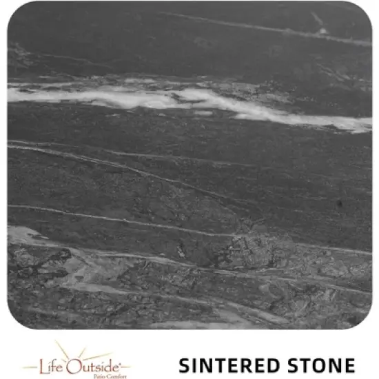 TIRAMISUBEST 5-Pc Outdoor Dining Set w/44" Stone Table, 4 Swivel Rockers, Sunbrella Cushions, Rust-Free image {13}