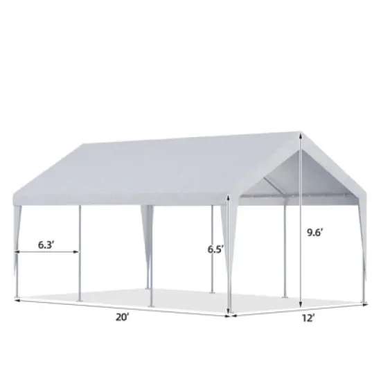 EROMMY Carports 12X20 Heavy Duty(Sidewalls Only) image {1}