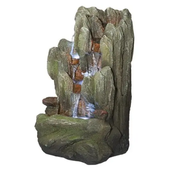 Design Toscano Lost Falls Cascading Waterfall Illuminated Tabletop Fountain image {5}