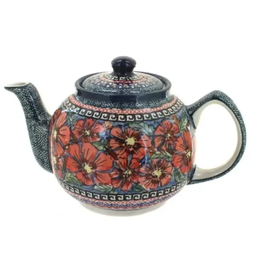 Blue Rose Polish Pottery 596 Zaklady Medium Teapot image {7}