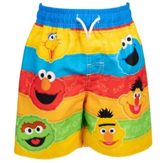 Sesame Street Oscar the Grouch Grover Elmo Sunsuit Rash Guard and Swim Trunks 3 Piece Swimsuit Set Toddler image {2}