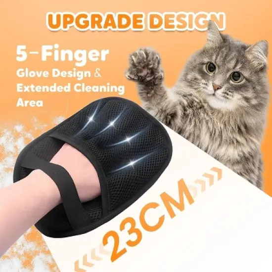Pet Hair Remover Gloves, Static Removal Gloves for Pet Hair, Cat & Dog Hair Removal Tool for Pet Grooming image {1}