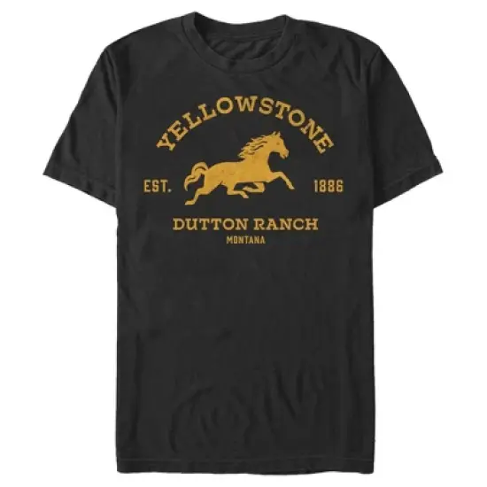 Men's Yellowstone Blue Horse Dutton Ranch Montana Est. 1886 T-Shirt image {5}