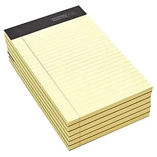MyOfficeInnovations Notepads 5" x 8" Narrow Canary 100 Sh./Pad 6 Pads/PK (35715-CC) 398212 image {2}