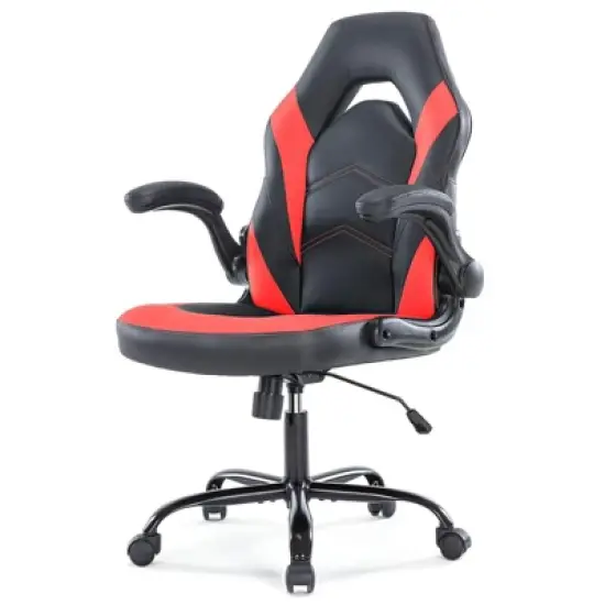IULULU Computer Gaming Desk Chair - Big and Tall Ergonomic Comfy Lumbar Support, PU Leather Height Adjustable image {3}