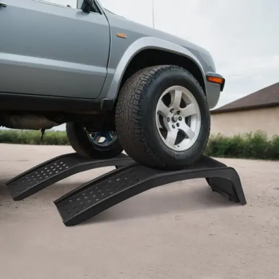 8" Lift Steel Car Ramp 8000 Lbs Capacity, 4000 Lbs Per Ramps, Heavy Duty Truck Ramps for Car Repair or Vehicle Maintenance, 2 Pack Car Ramps, Black image {5}