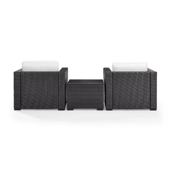 Biscayne 3pc Outdoor Wicker Seating Set - White - Crosley image {6}