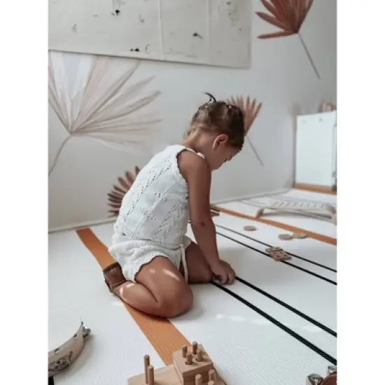 LITTLE Bot Baby Play Mat - Country Road Nordic + Stripe image {3}