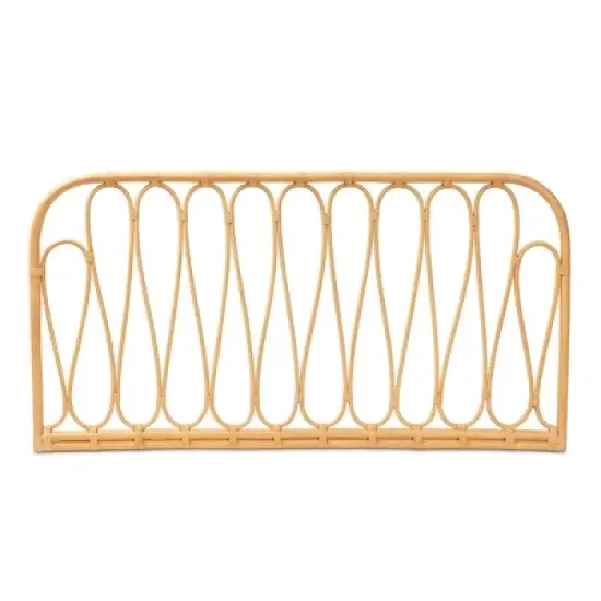 bali & pari Queen Carrick Rattan Wall Mount Headboard Natural/Brown: Bedroom Furniture, No Box Spring Needed image {2}