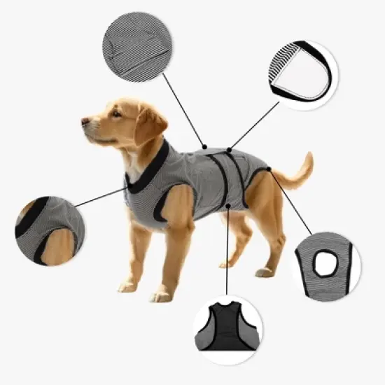 Unique Bargains Pet Recovery Suit Extra Large Black White 1 Pc image {2}