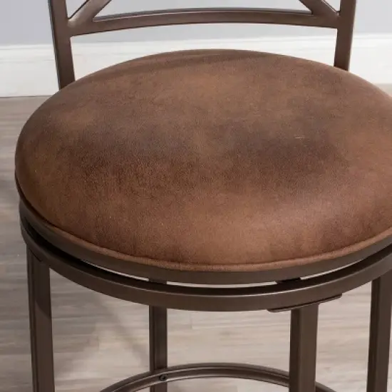Compton Swivel Counter Height Barstool Brown - Hillsdale Furniture image {5}