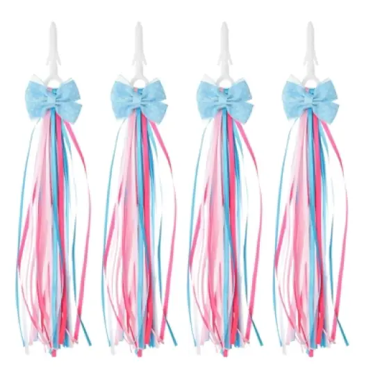 Unique Bargains Handlebar Tassels Grips Ribbon Decorations Scooter Bike Streamers 4 Pcs image {6}