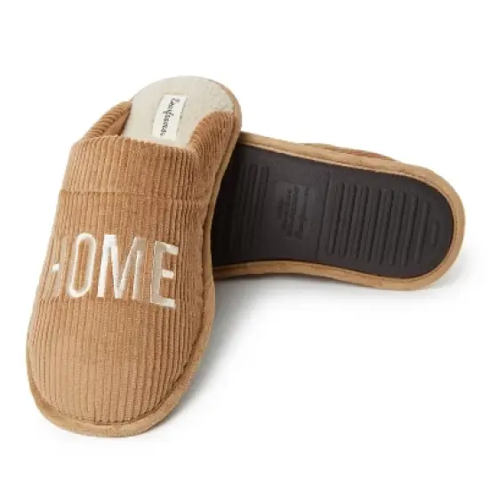 Dearfoams Men's Tanner Home Body Embroidered Ribbed Scuff Slipper image {1}