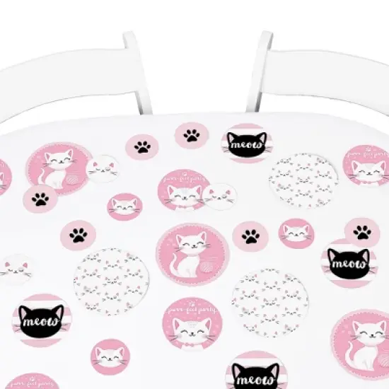 Big Dot of Happiness Purr-fect Kitty Cat - Kitten Meow Baby Shower or Birthday Party Giant Circle Confetti - Party D&eacute;cor - Large Confetti 27 Count image {6}