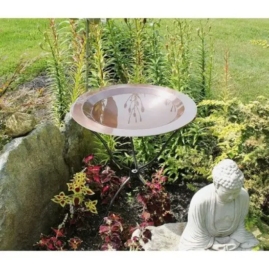 3" Large Brass Classic Birdbath: Antique Copper, Weather-Resistant - Achla Designs image {1}