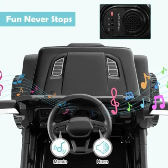 Costway 12V Kids Ride on Truck Car Battery Powered Electric Vehicle with Remote Control White/Purple/Red/Blue/Black/Pink image {5}