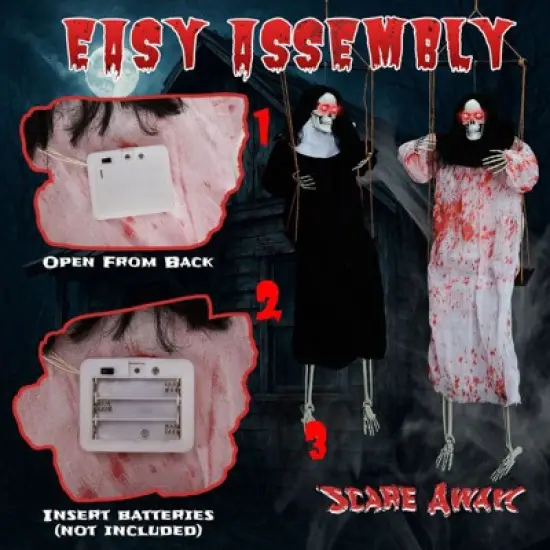 Karl Home 2PCS Halloween Decoration 3ft Scary Grim Reaper Swinging image {2}