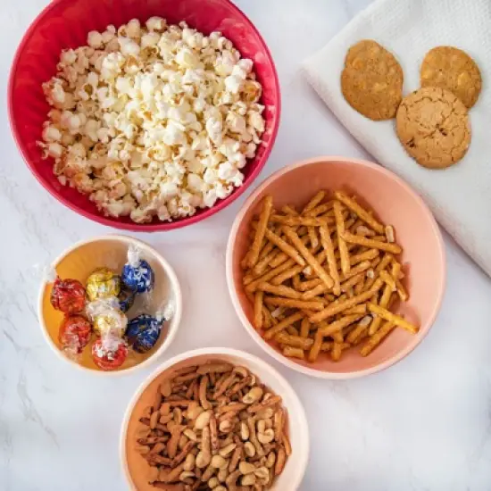 COOK WITH COLOR Wide Mixing Bowls with Lids 8 Piece Set ROSE image {1}