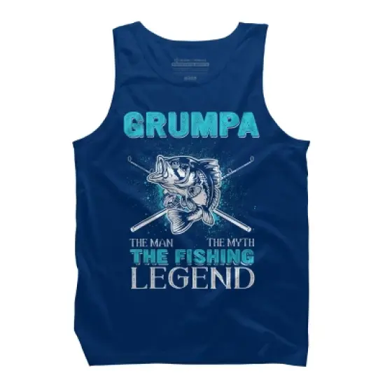 Men's Design By Humans Grumpa Man Myth Fishing Legend By HoangCathrine Tank Top image {6}