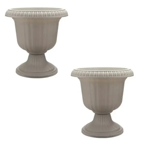 Southern Patio 14 Inch Lightweight Outdoor Utopian Urn Planter (2 Pack) image {6}