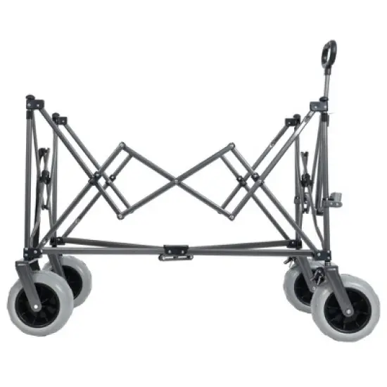 NAYSAYE Wagon XL Heavy Duty Folding Utility Cart with All Terrain Wheels for Outdoor Use, Black and Gray, 44.09"*25.59"*47.05" image {3}