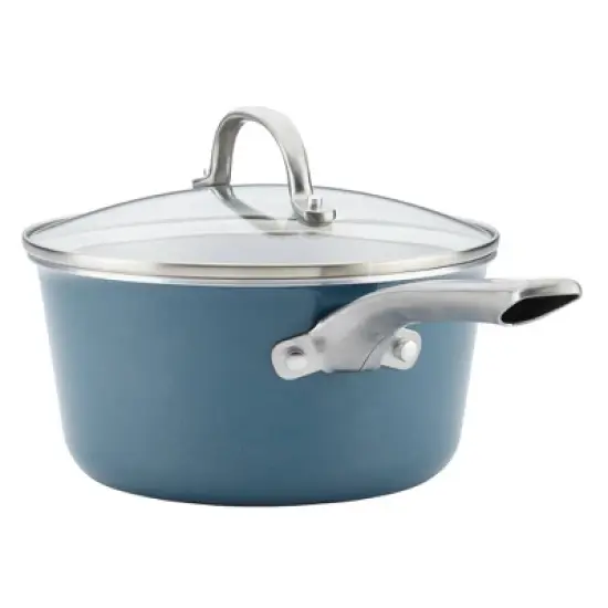 Ayesha Curry Home Collection 3qt Covered Saucepan Twilight Teal image {3}