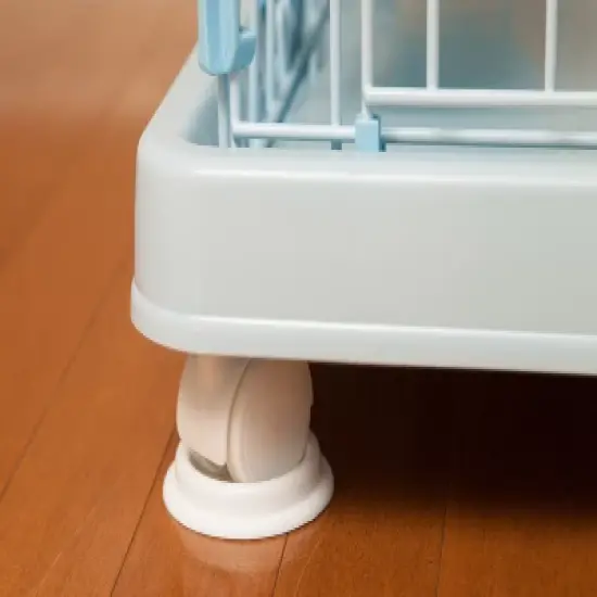 IRIS USA Small Wire Animal House with Food and Water Dishes, Blue image {7}