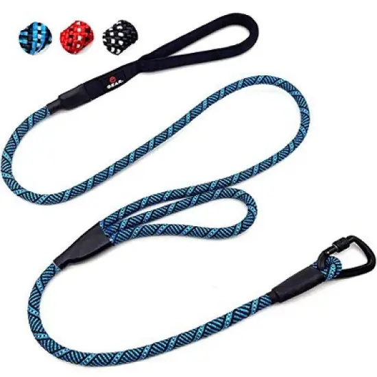 Enthusiast Gear Double Handle Rope Dog Leash with Locking Carabiner for Traffic Training Large and Medium Breeds (6' Foot) image {10}