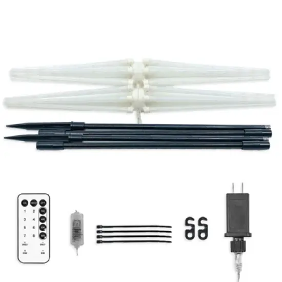 Flipo Multi-Colored Sparkler 126 LED Garden Lights Waterproof Great for Holidays Parties & More Control Brightness & Mode W/Remote Control image {8}