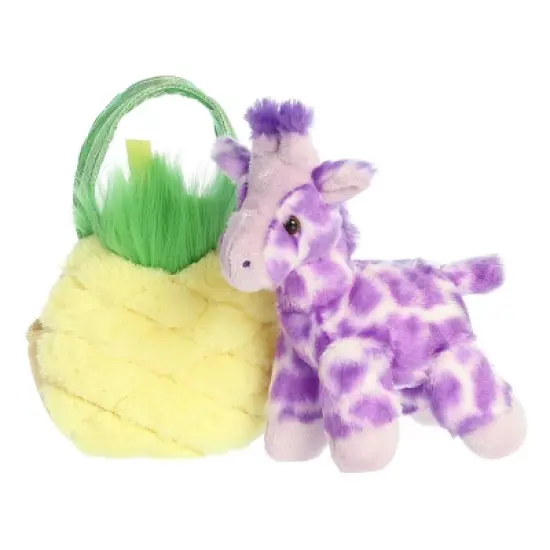 Aurora Small Pineapple Giraffe Fancy Pals Fashionable Stuffed Animal Purple 8" image {4}