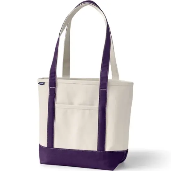 Lands' End Open Top Long Handle Canvas Tote Bag image {18}