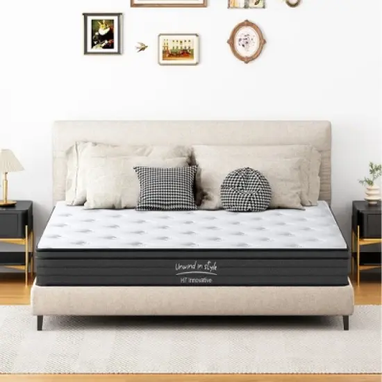 Queen Size Mattress,10 Inch Hybrid Mattress, Individually Pocketed Innerspring, Medium Firm image {3}