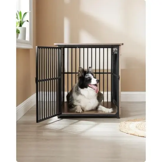 Feandrea Dog Crate Furniture, Side End Table, Modern Kennel for Dogs Indoor up to 70 lb, Heavy-Duty Dog Cage with Enclosed Base image {4}