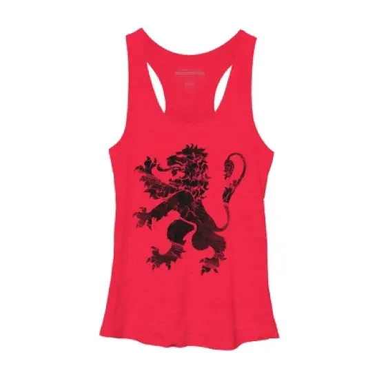 Women's Design By Humans Black Lion Rampant By Snazzygaz Racerback Tank Top image {6}