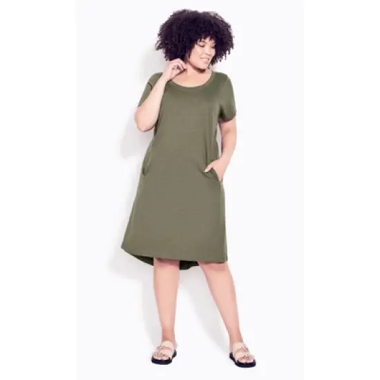 Women's Plus Size Hello Sunshine Plain Dress - olive | ZIM & ZOE image {6}