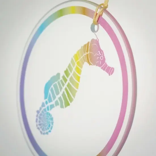 Woodstock Windchimes Coastal Chime Glass, Sea Horse, Wind Chimes For Outside, Wind Chimes For Garden, Patio, and Outdoor Decor, 22"L image {2}