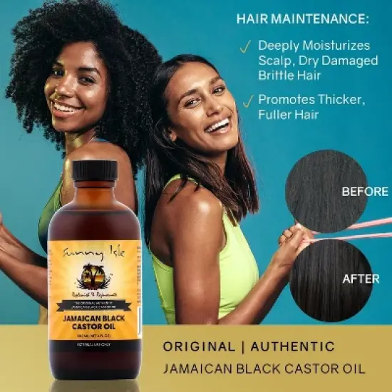 Sunny Isle Jamaican Black Castor Oil Regular (8 oz XL Large) Authentic Jamaica Black Castor Oil | Naturally Vitamin Rich for Hair and Scalp image {2}