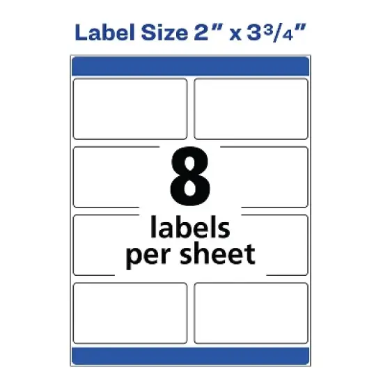 Avery Vibrant Color-Printing Shipping Labels 2 x 3 3/4 White 200/Pack 6873 image {4}
