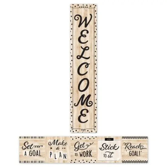 Creative Teaching Press&reg; Black, White, and Wood Welcome Banner, 8" x 39" image {5}