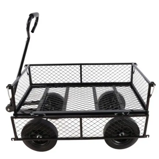 SKRAN Solid Wheels Large-Capacity mesh Steel Garden Trolley with Detachable Side Without Inflatable Tires,The Load can Reach 1100 pounds image {3}