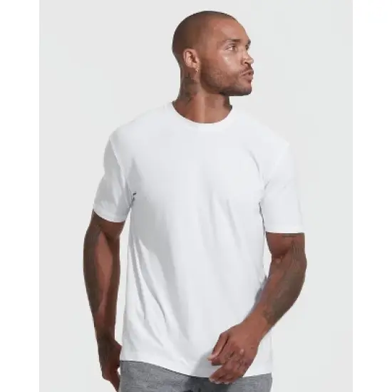 Men's All White Active Crew Neck 3-Pack - True Classic image {1}