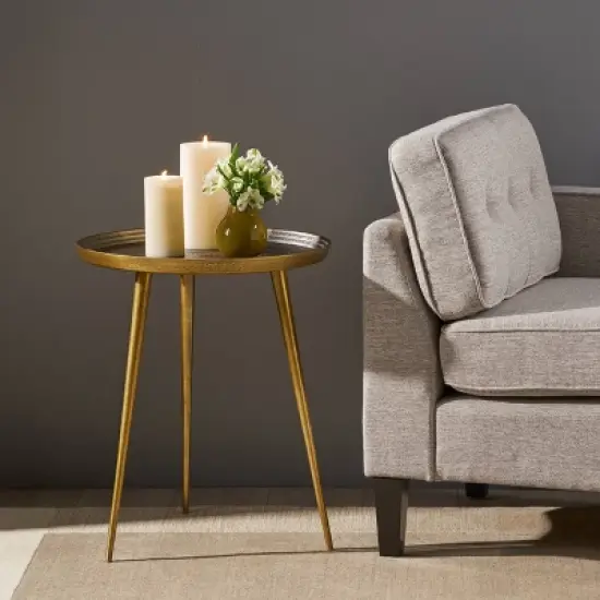 Everts Modern Accent Table Brass - Christopher Knight Home image {1}