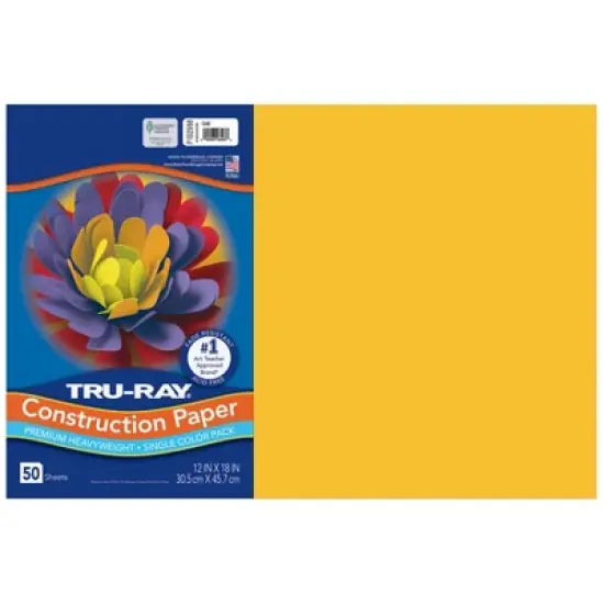 Tru-Ray&reg; Construction Paper, Heavyweight, Gold, 12" x 18", 50 Sheets image {4}