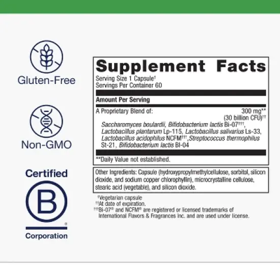 Metagenics UltraFlora Spectrum - Digestive & Immune Health Supplement - Daily Probiotic - Non-GMO & Gluten-Free - 60 Capsules image {1}