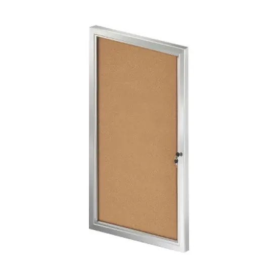 Azar Displays Medium Enclosed Cork Bulletin Board w/ Lock & Key image {1}