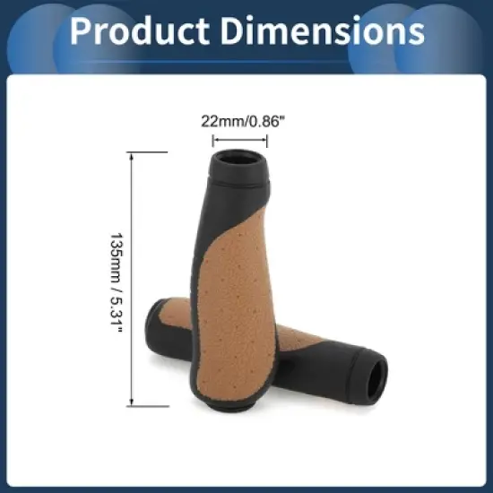 Unique Bargains Bike Handlebar Grips Covers 5.31" Brown 1 Pair image {2}