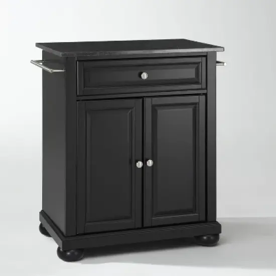 Alexandria Black Granite Top Portable Kitchen Island/Cart - Crosley image {7}